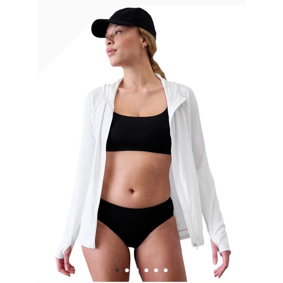 Athleta Pacifica Illume UPF White Athletic Zip Jacket S/P 4-6 Power of She New - Picture 1 of 11